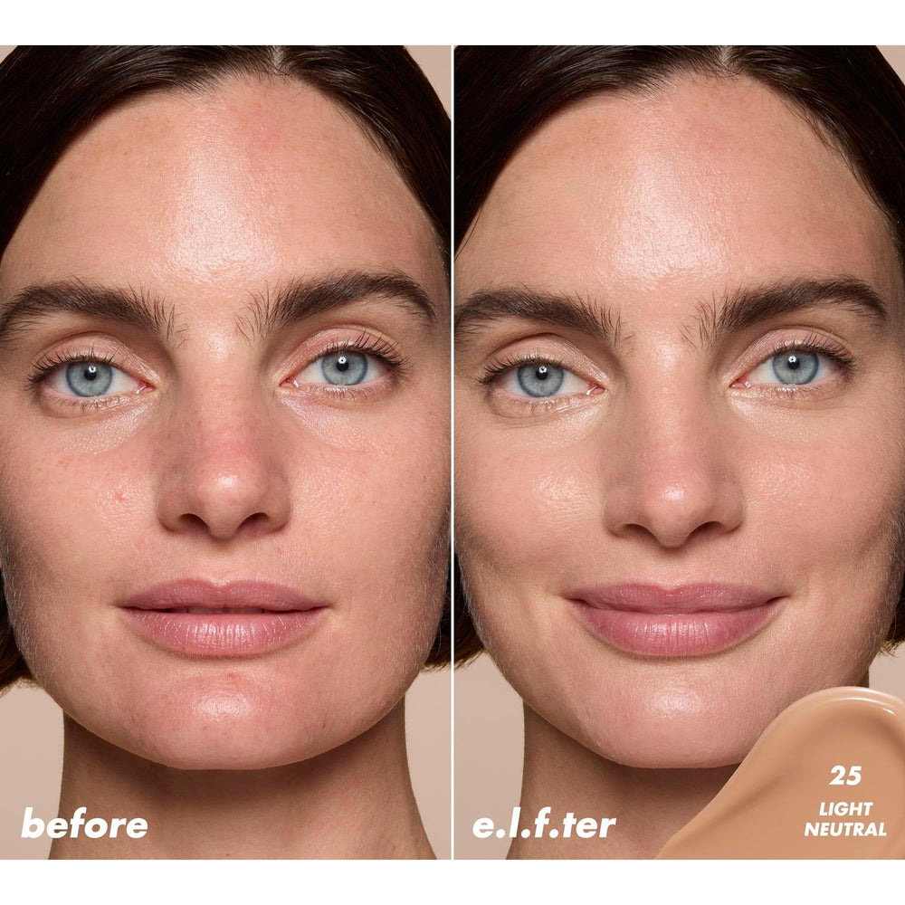 e.l.f. concealer under-eye application close-up with smooth blend.
