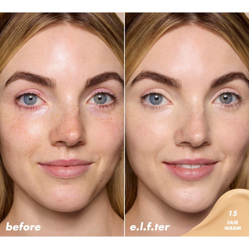 Under-eye area application with e.l.f. Satin Concealer for bright, seamless blending.