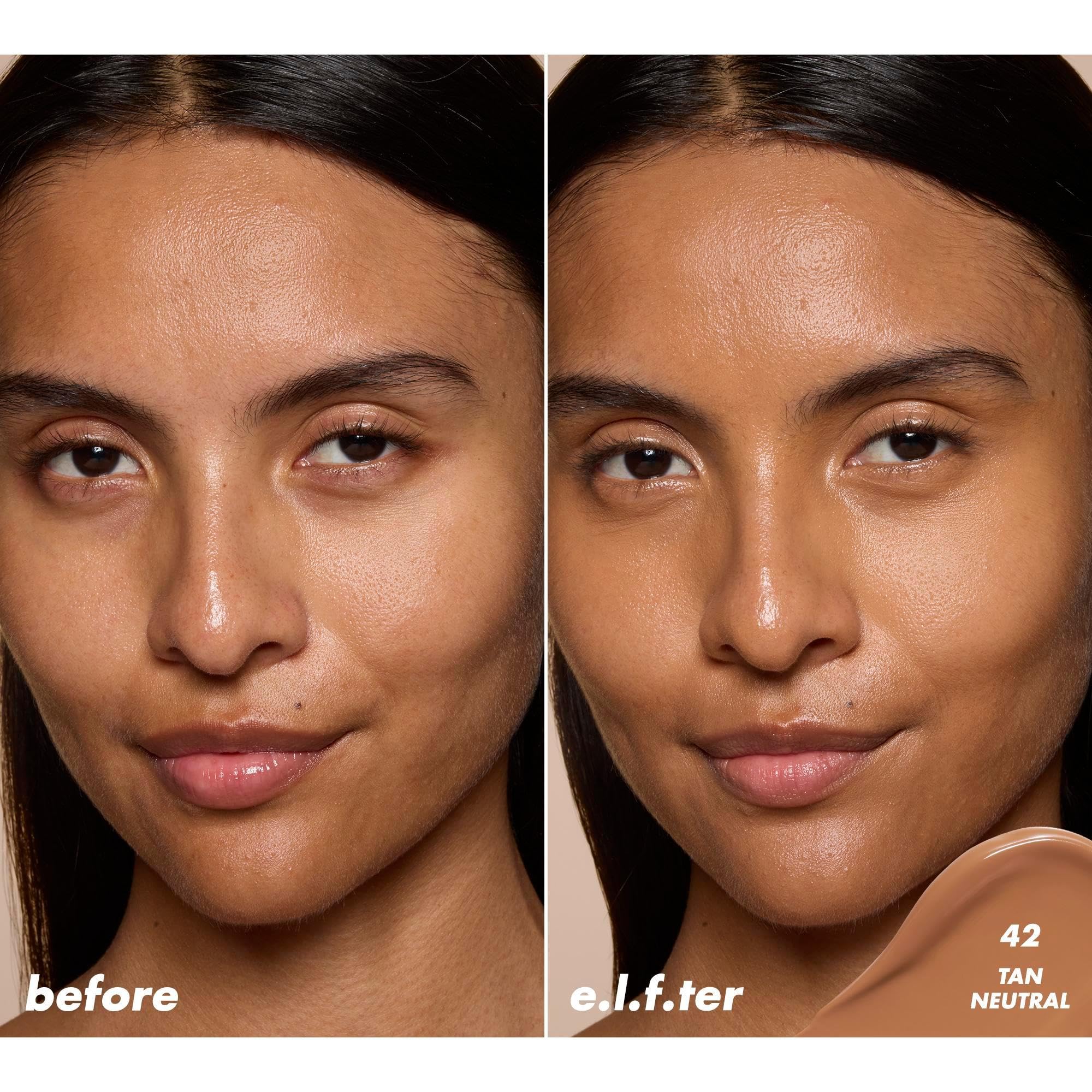 e.l.f. Concealer under-eye application close-up highlighting smooth, crease-resistant finish