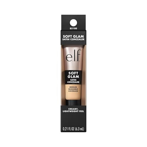 Vegan and cruelty-free badges on e.l.f. Soft Glam Satin Concealer.