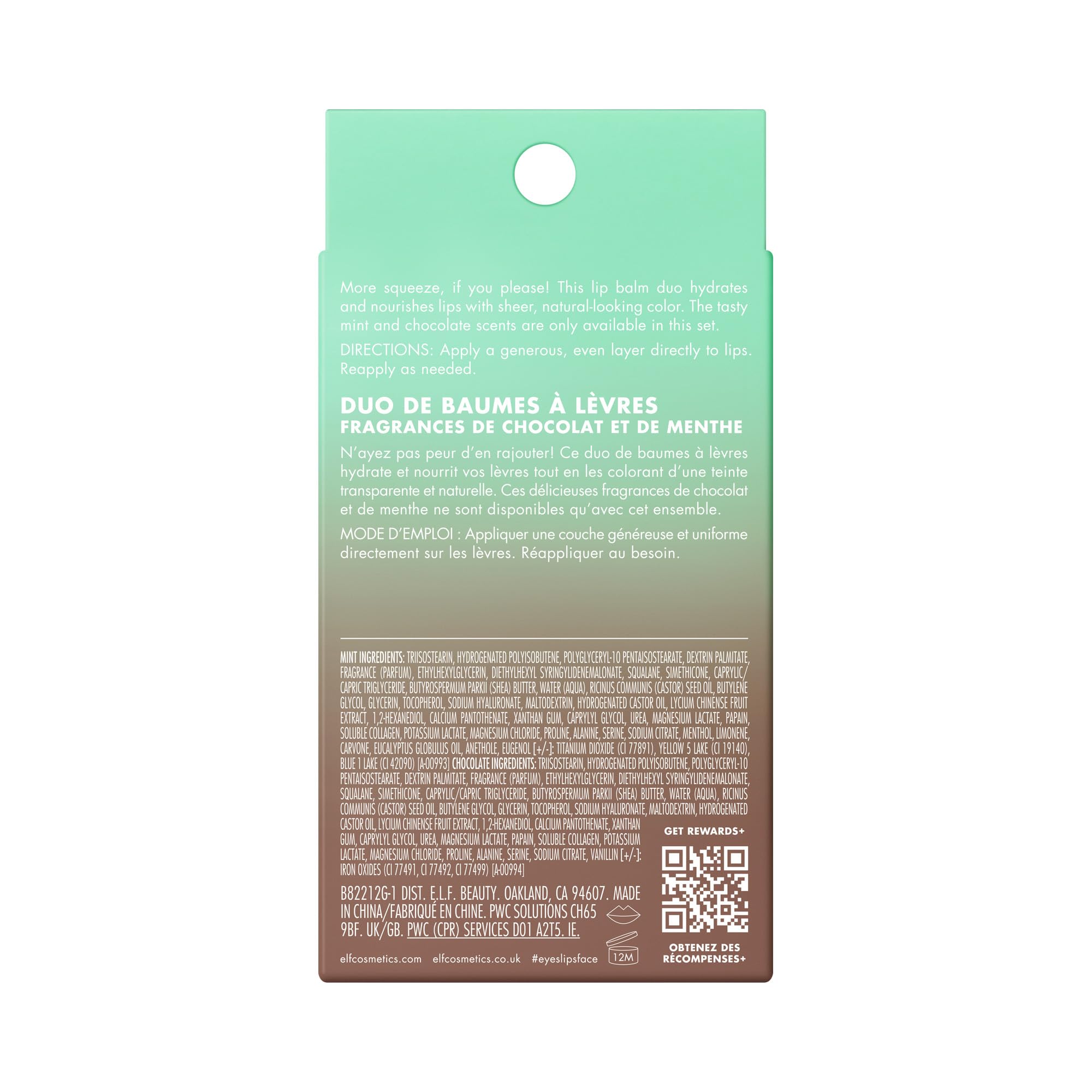 e.l.f. Squeeze Me Lip Balm Duo Portatil: ideal para retoques en cualquier momento.