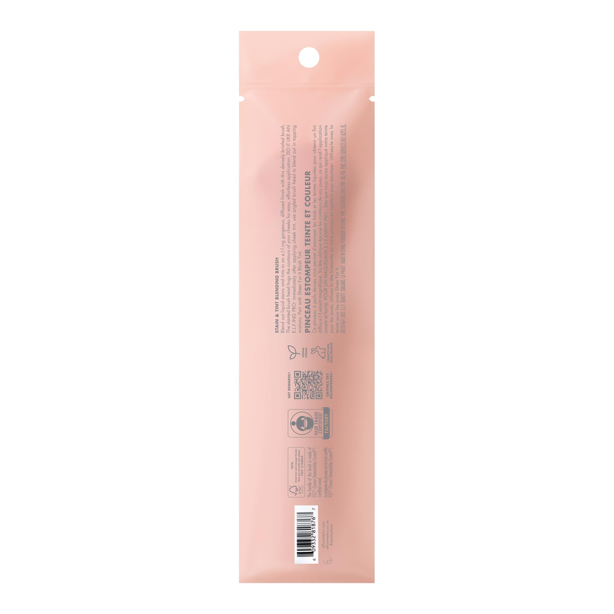 e.l.f. Stain & Tint Blending Brush easy to clean after quick routines.