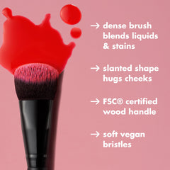 e.l.f. Stain & Tint Blending Brush with FSC certified wood handle for sustainable design.