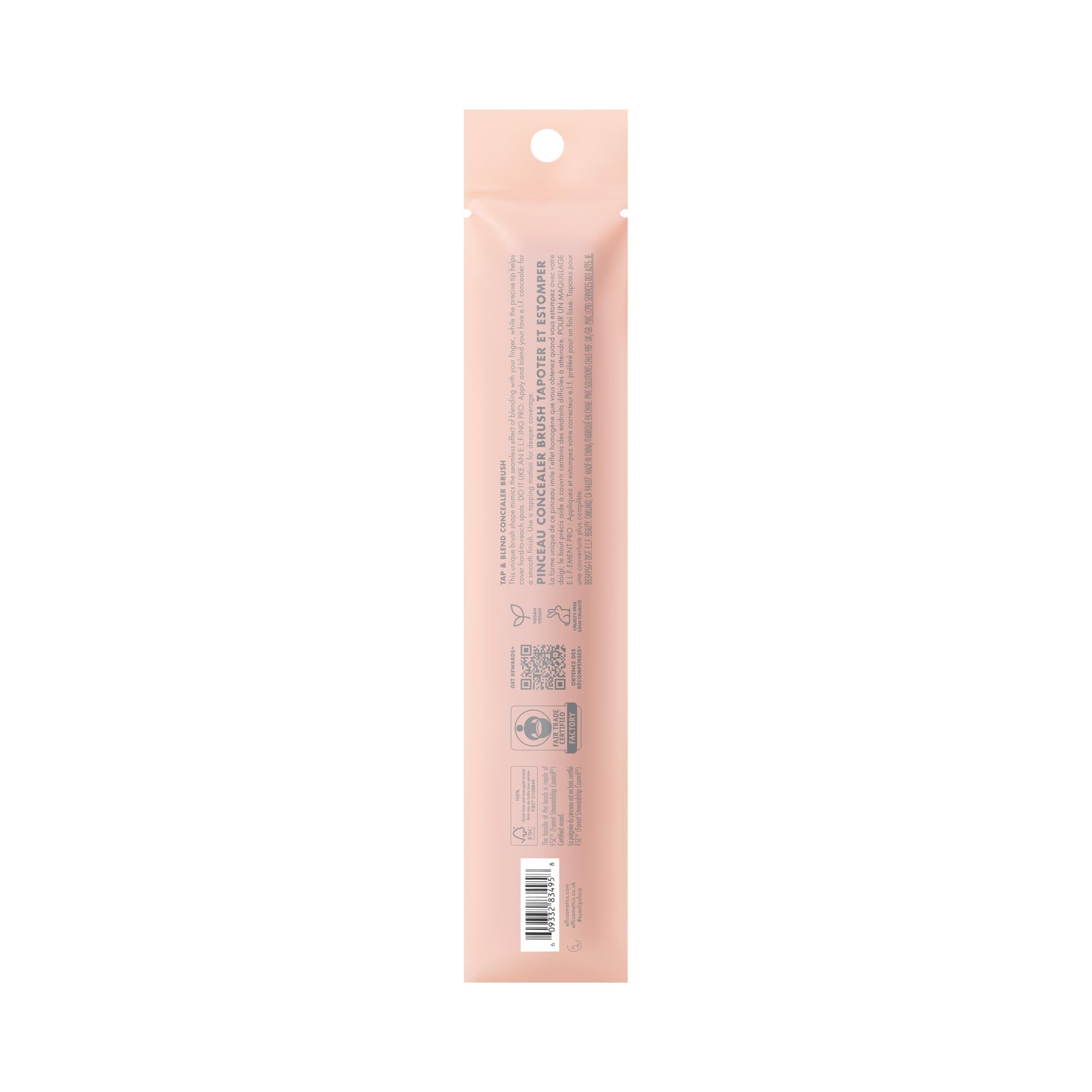 Ergonomic paw shape improves control in e.l.f. Tap & Blend concealer brush