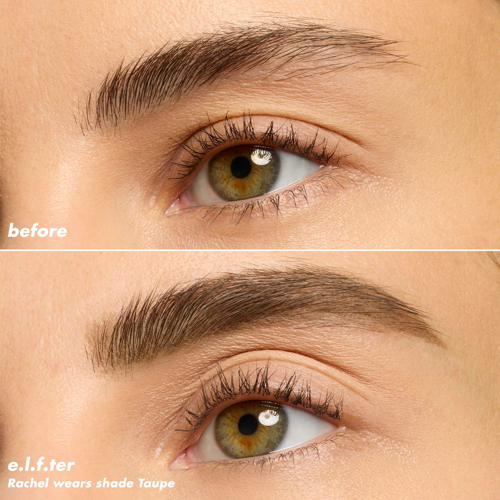 e.l.f. Micro-Fine Brow Pencil taupe shade blends easily.