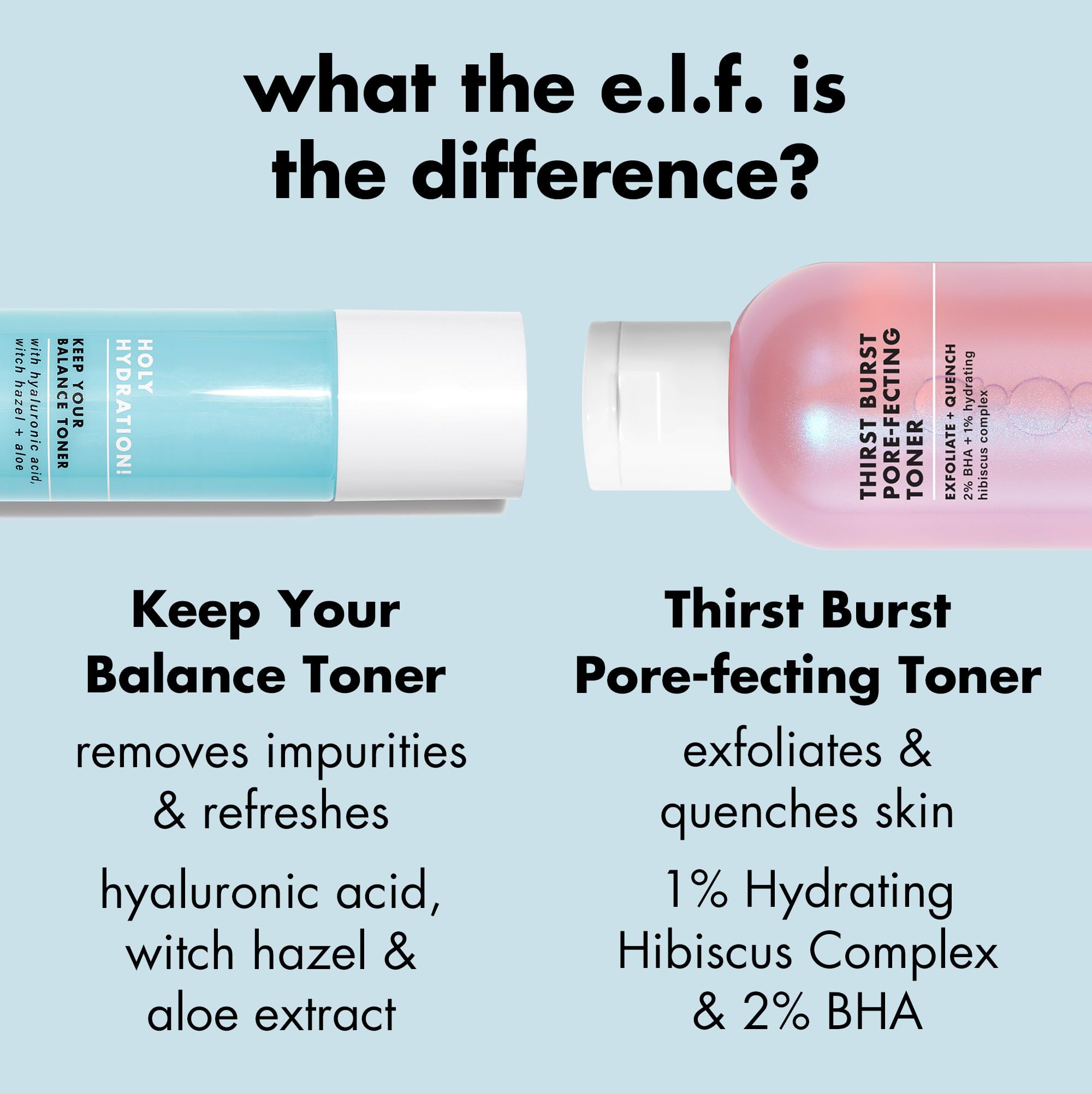e.l.f. Thirst Burst Toner bottle closeup on compact packaging.