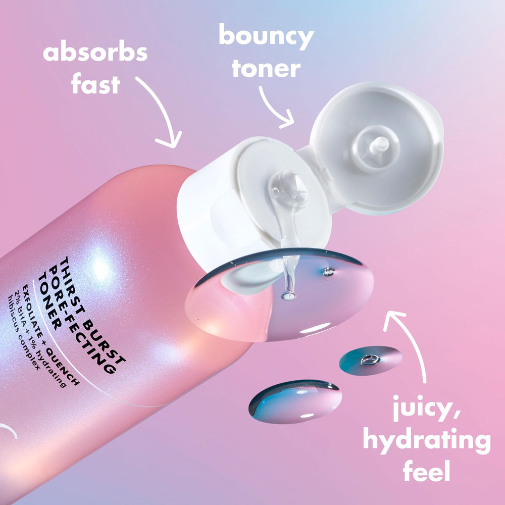 e.l.f. Thirst Burst Toner dewy finish after use for fresh skin.