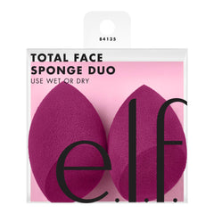 e.l.f. Total Face Sponge Duo angled sides for precise highlighting and flawless blending.