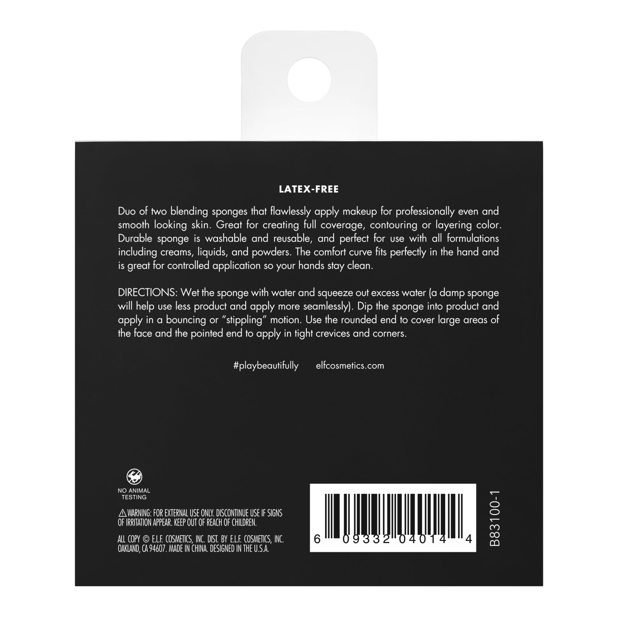 e.l.f. Total Face Sponge Duo vegan and cruelty-free for a guilt-free beauty routine.