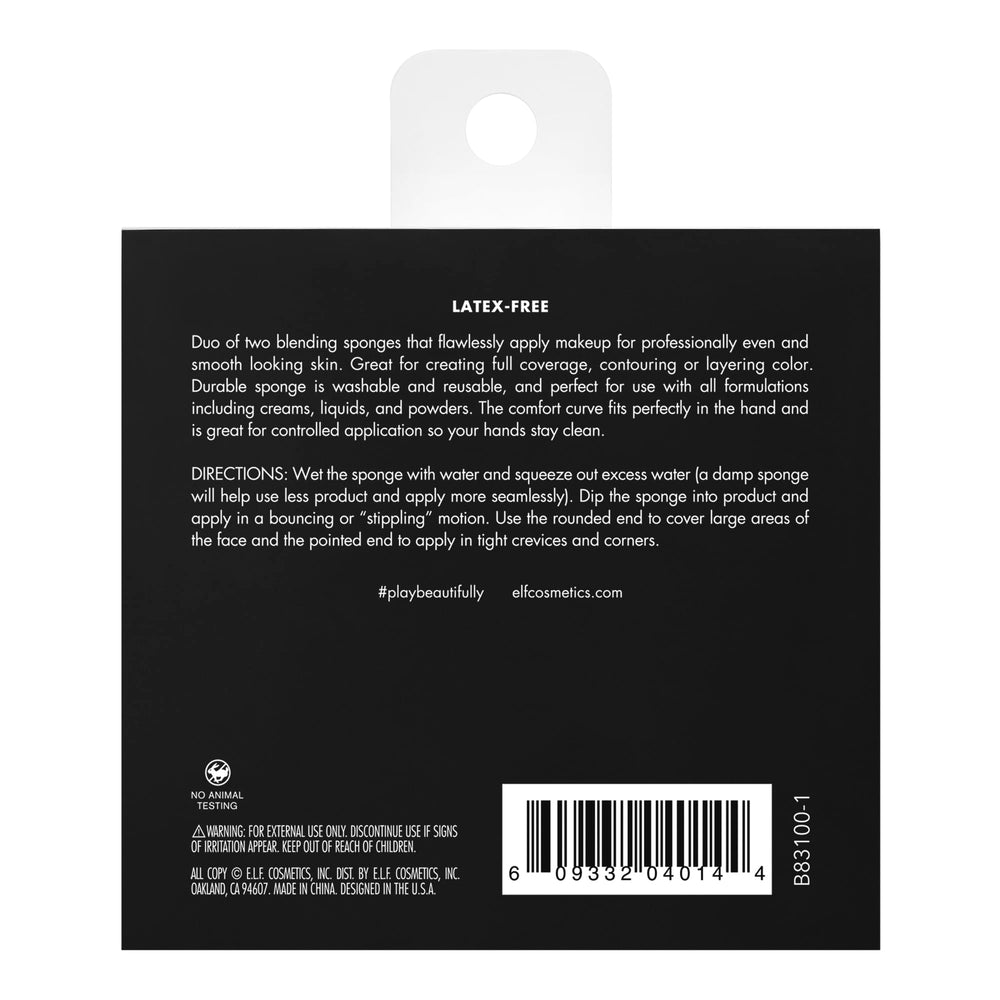 e.l.f. Total Face Sponge Duo vegan and cruelty-free for a guilt-free beauty routine.