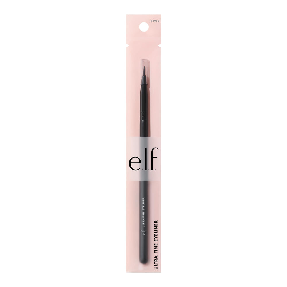 e.l.f. Ultra-Fine Eyeliner Brush creating a precise kohl stroke.