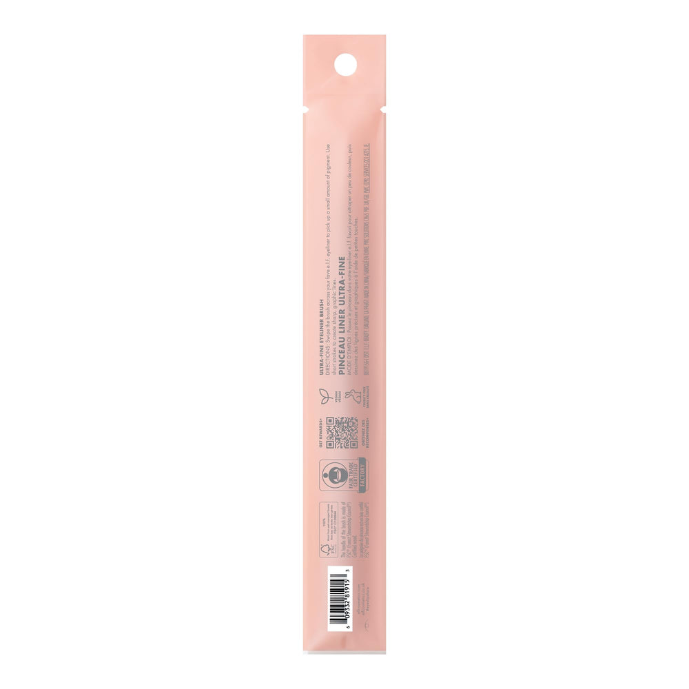 e.l.f. Ultra-Fine Eyeliner Brush FSC wood handle with vegan bristles.