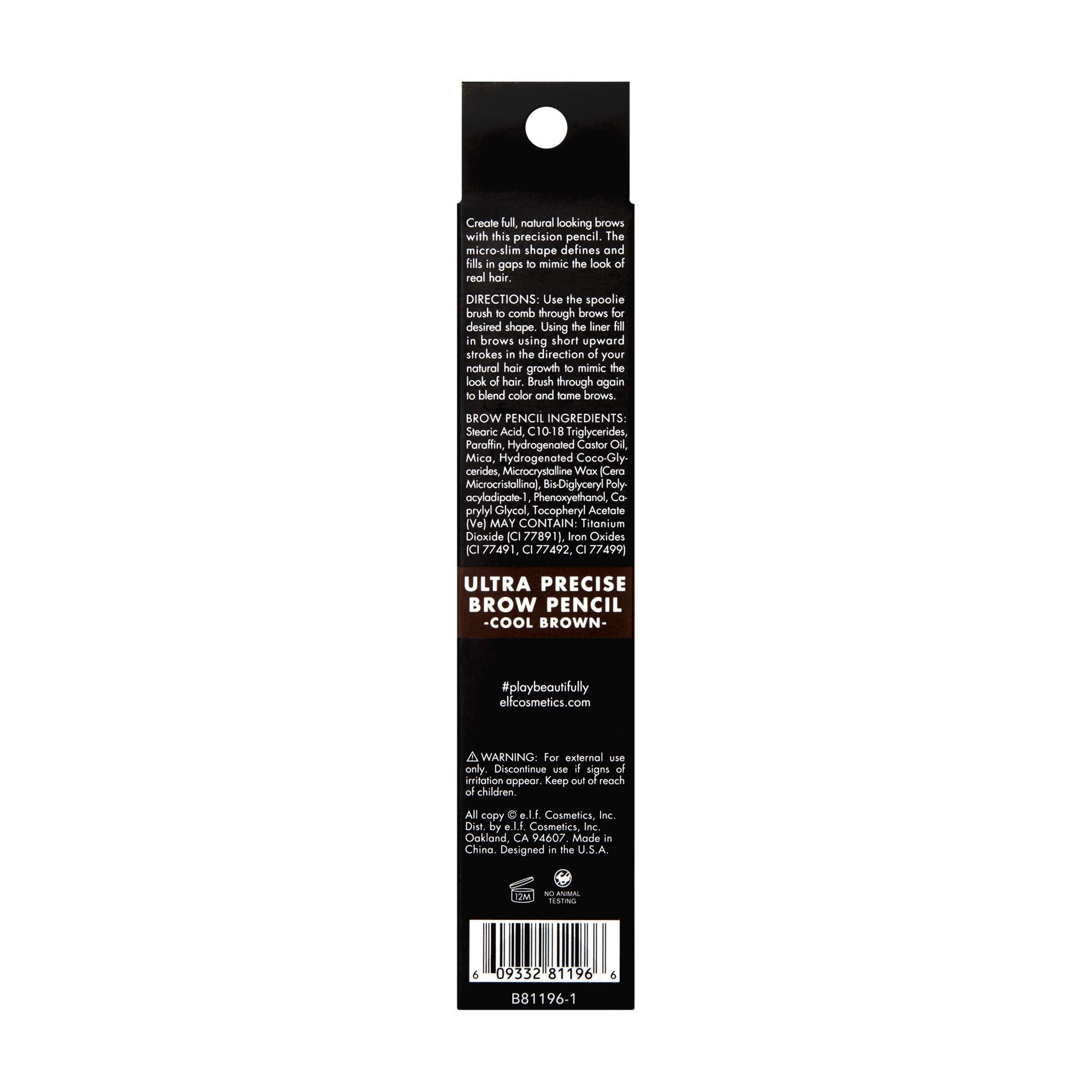 e.l.f. Brow Pencil dual-ended brush for taming and shaping brows.