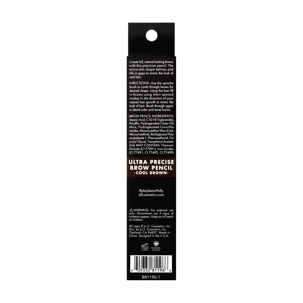 e.l.f. Brow Pencil dual-ended brush for taming and shaping brows.