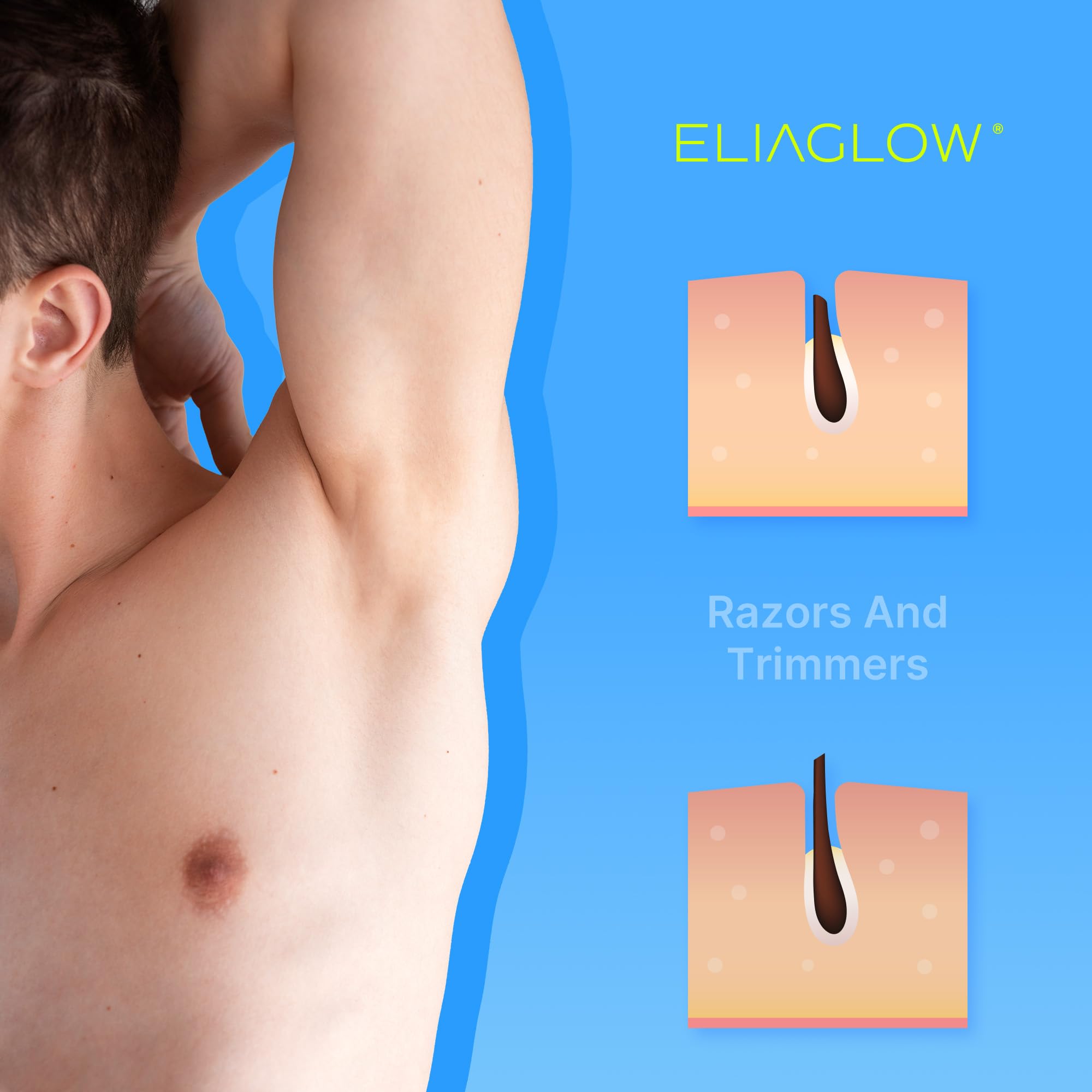 ELIAGLOW arms and legs depilation with long-lasting smoothness