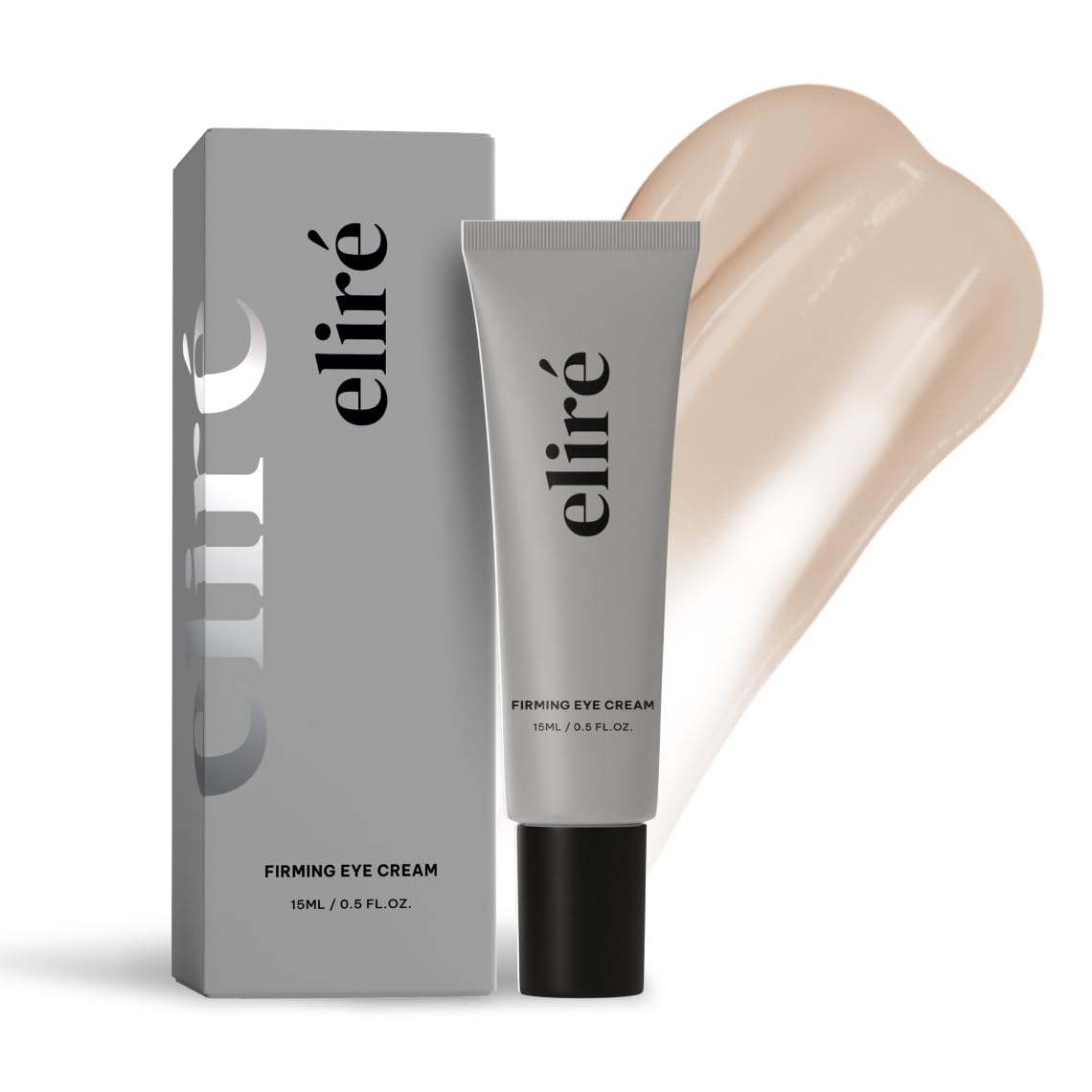 Eliré Firming Eye Cream tube showing quick absorption for refreshed under-eye skin.