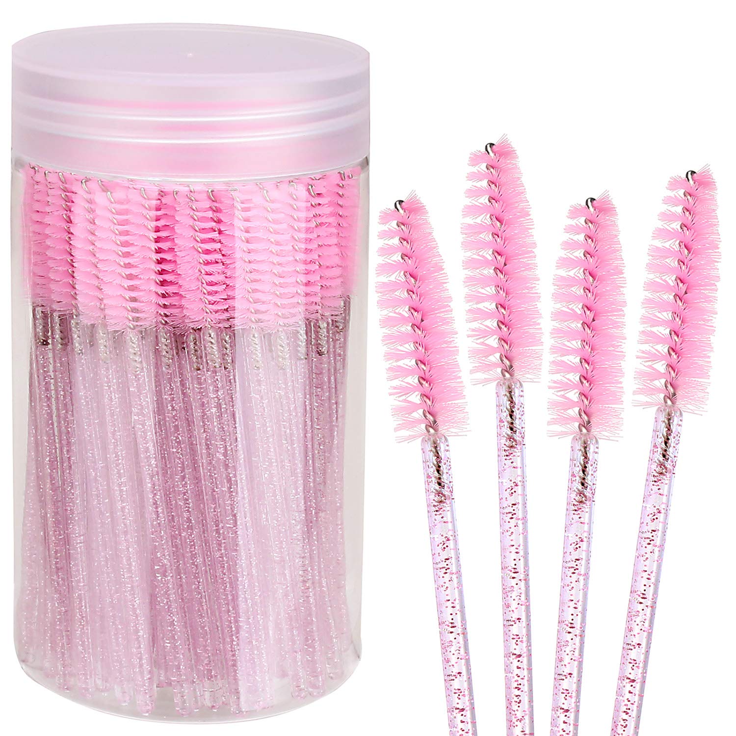 Elisel crystal-handle mascara wand with container for clean, hygienic storage.