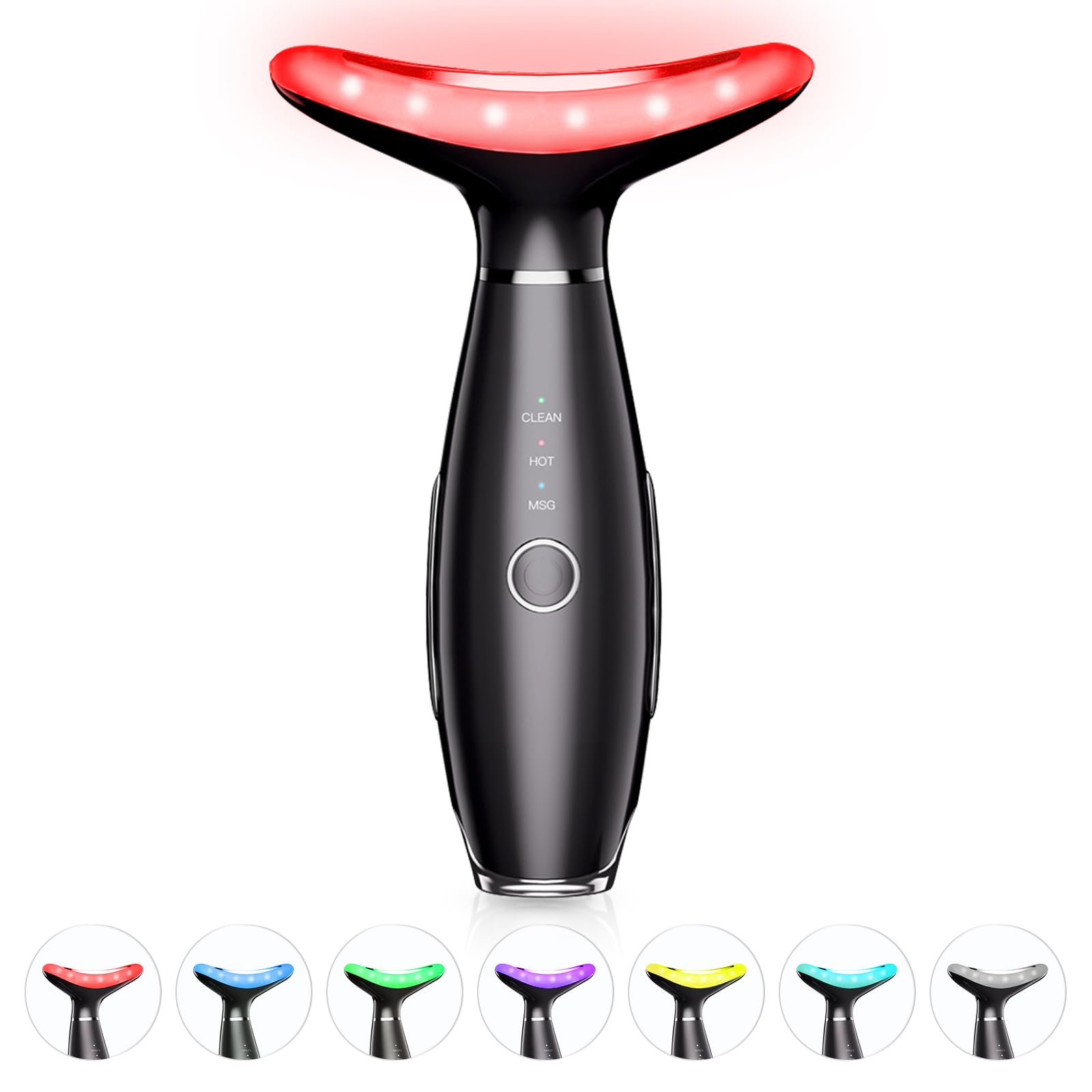 ELISHINE 7-color massager front view for at-home facial care.