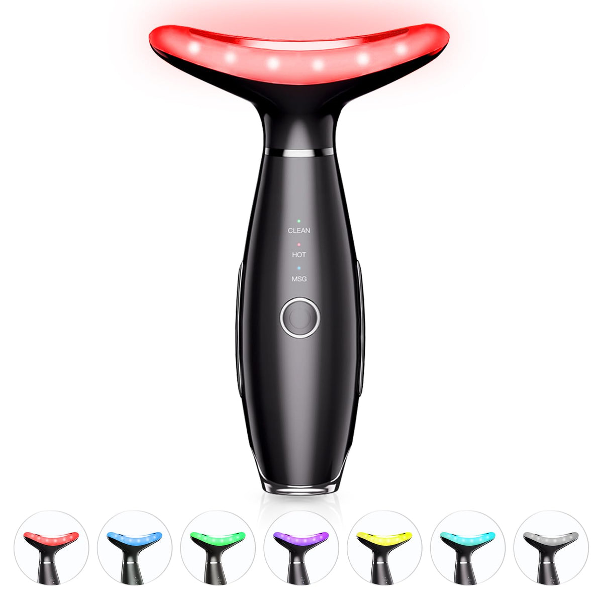 ELISHINE 7-color massager front view for at-home facial care.