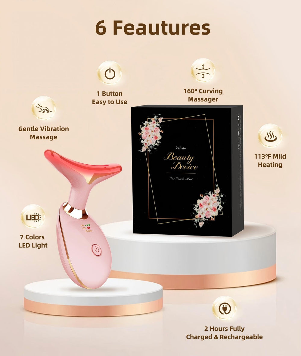 The arched massager glides smoothly to lift contours on the jawline