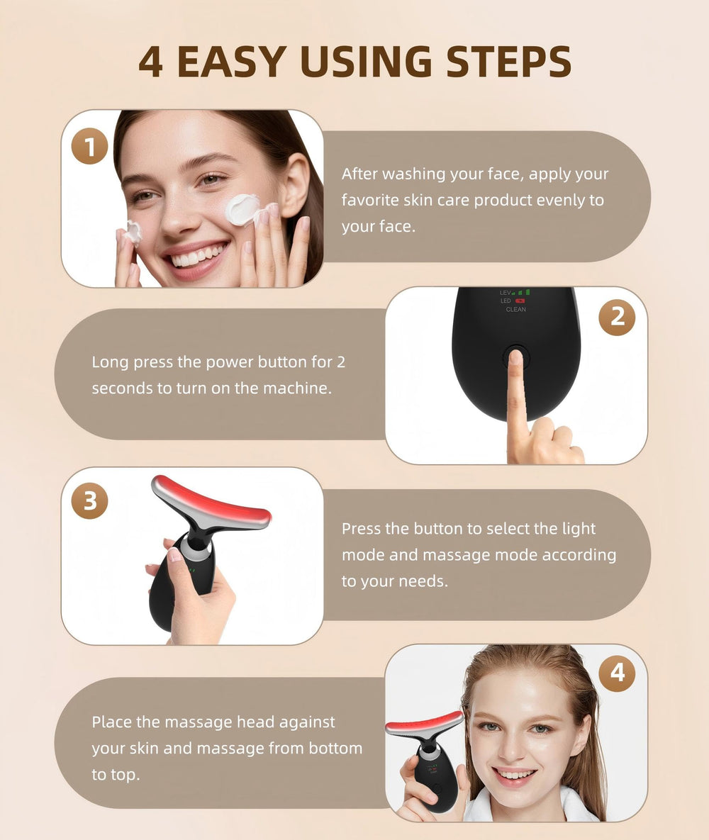 ELISHINE face and neck lift tool promoting firmer contours.