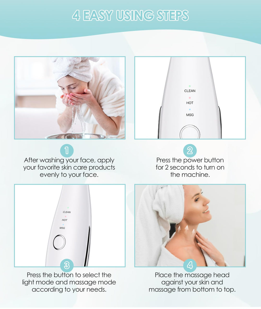 Elishine neck-use demonstration with device gliding along the skin.
