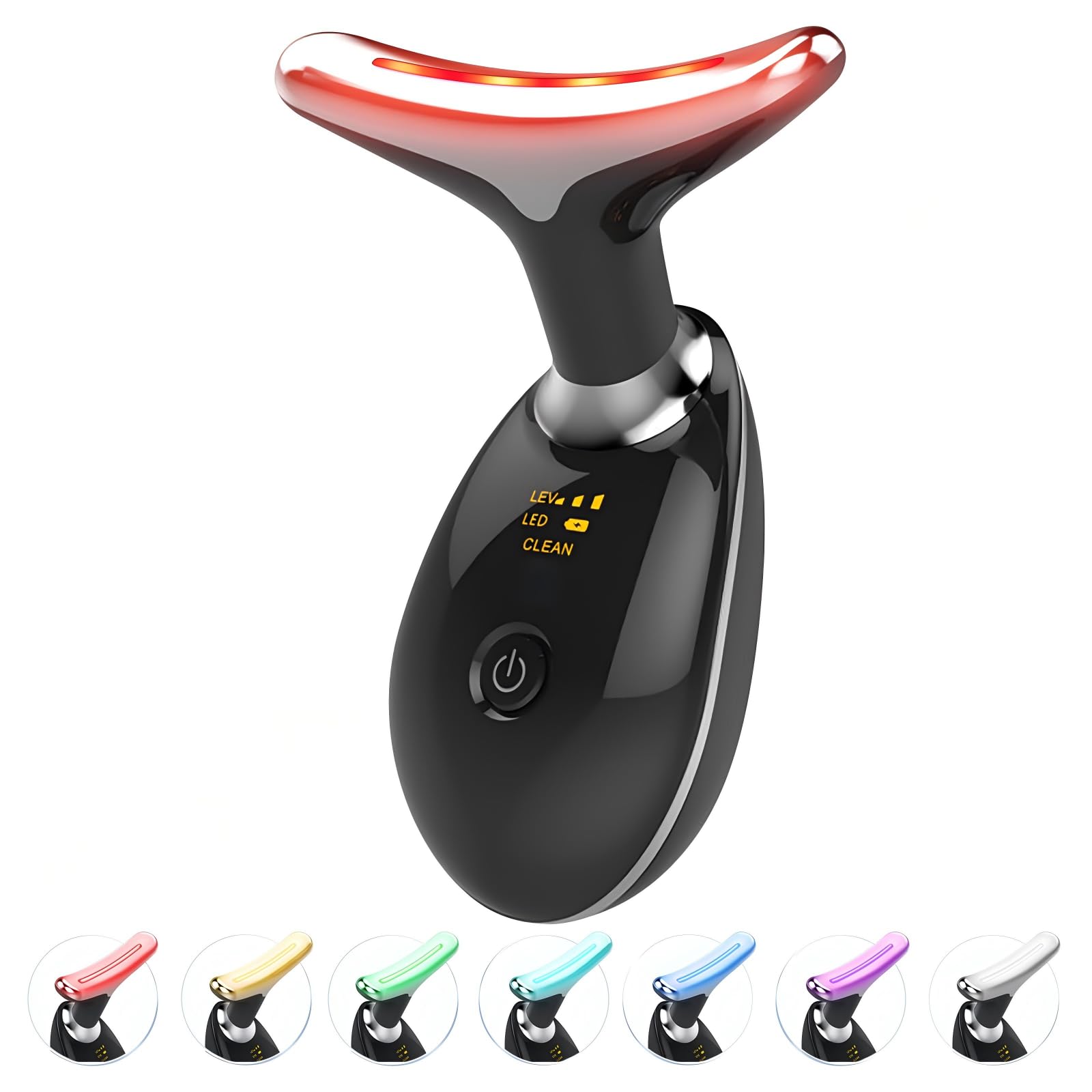 ELISHINE red light therapy on the face and neck for a soothing glow.