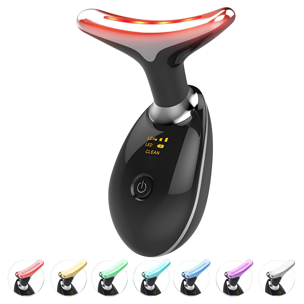 ELISHINE red light therapy on the face and neck for a soothing glow.