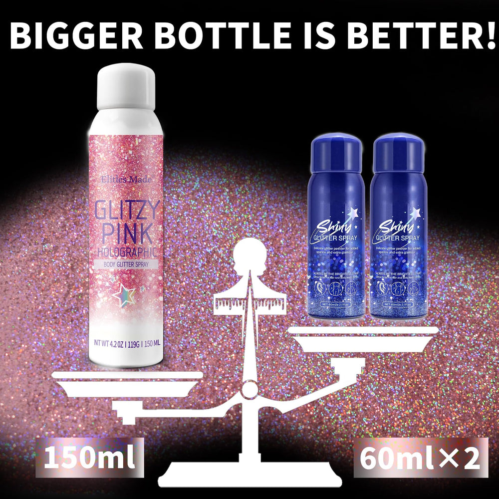 Skin-friendly glitter spray by Elitles Made on arm skin