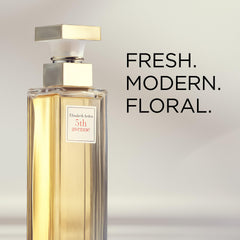 Elizabeth Arden 5th Avenue bottle side view shows refined silhouette