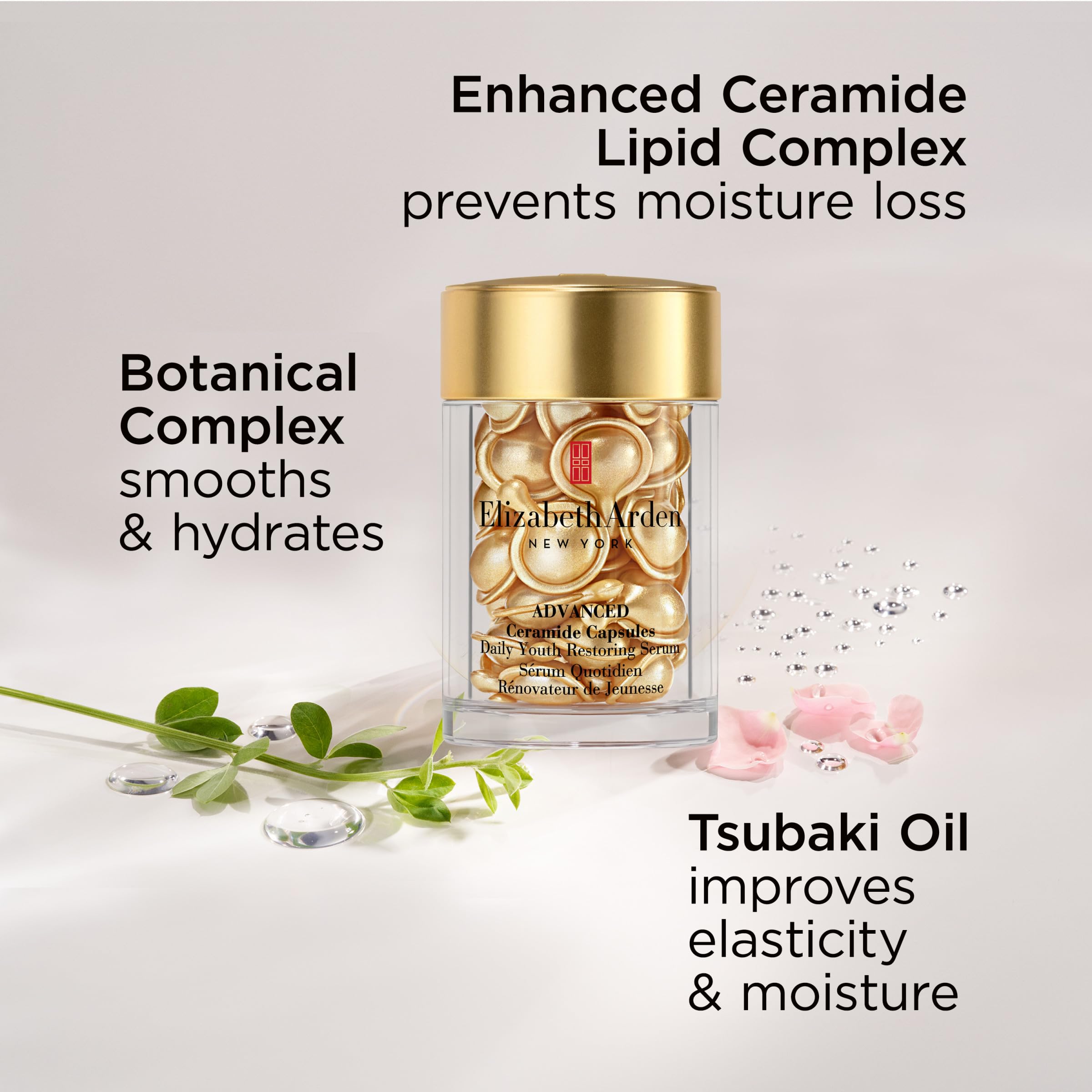 Elizabeth Arden Advanced Ceramide Serum Capsules fragrance-free formula for sensitive skin.