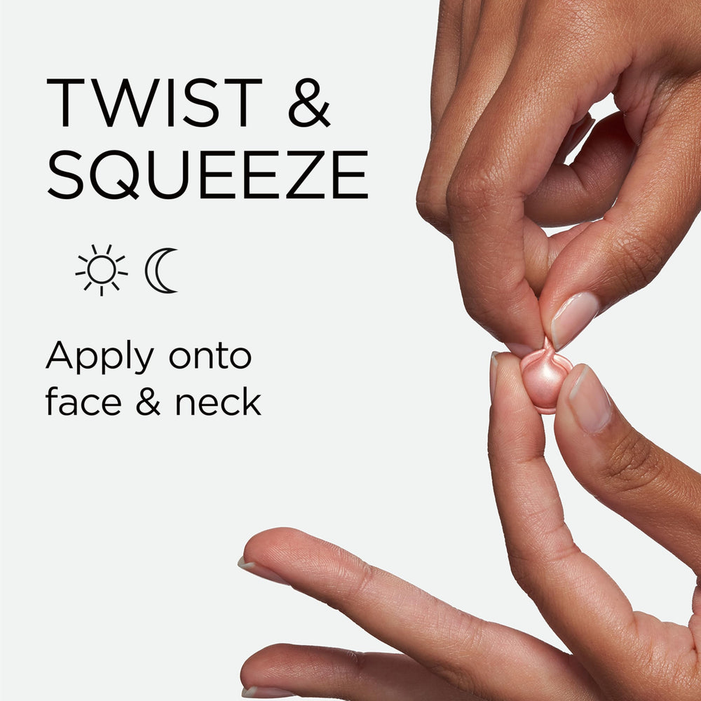 Capsule being opened to reveal precise dosing from Elizabeth Arden