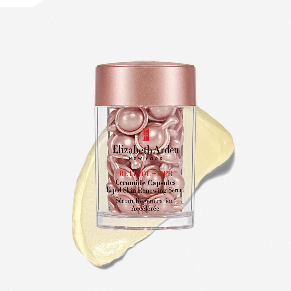Elizabeth Arden capsules closeup showing encapsulated serum for consistent dosing