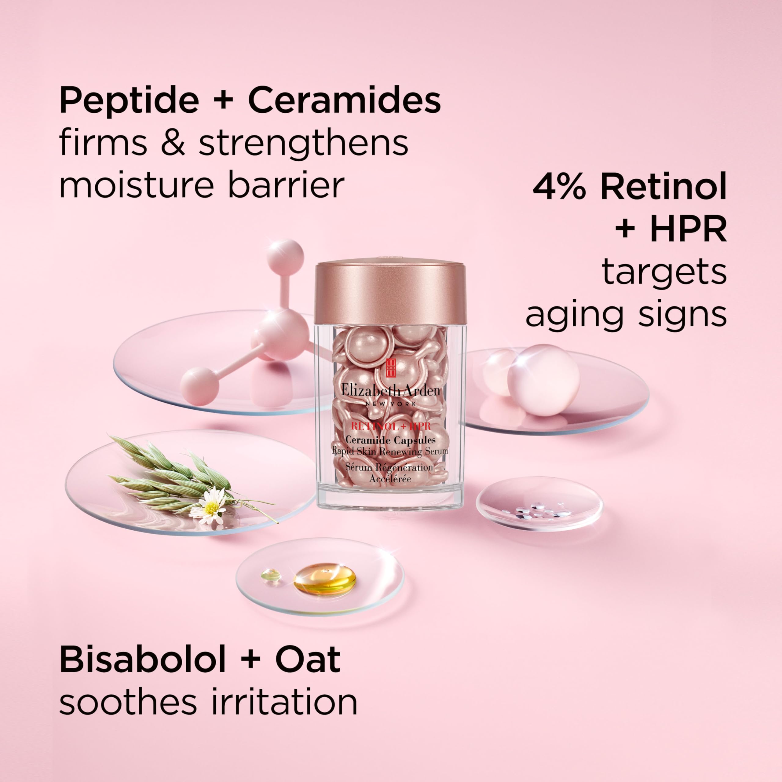 Cápsulas de ceramida avanzada de Elizabeth Arden para renovación diaria.