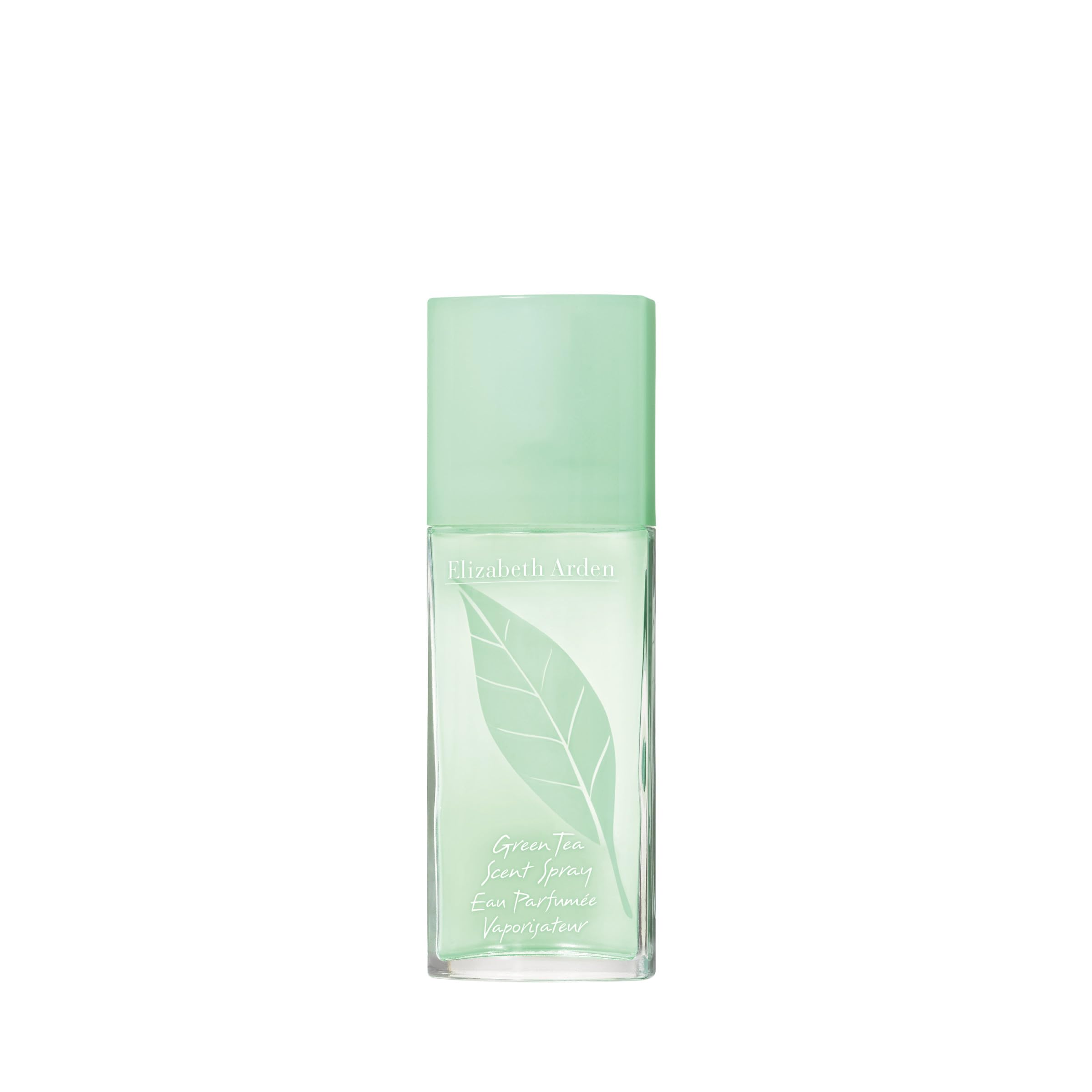 Elizabeth Arden Green Tea bottle side shows compact, travel-ready design.