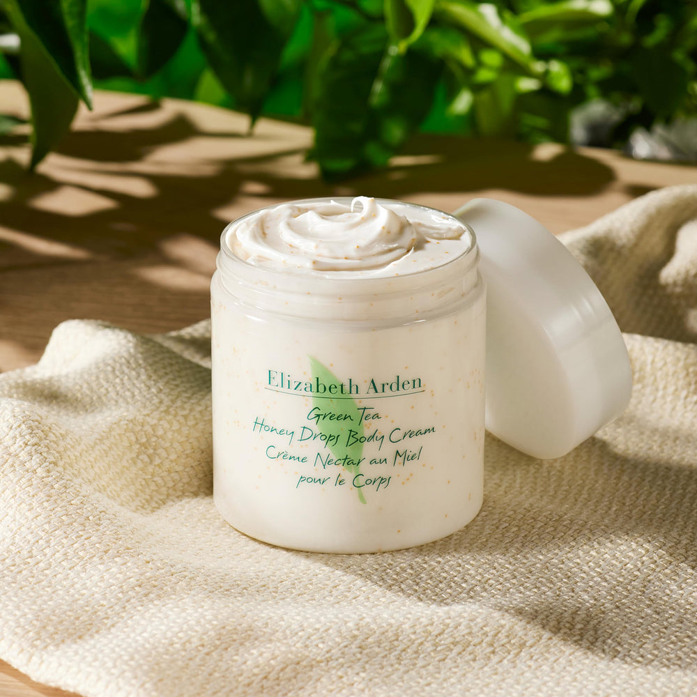 Elizabeth Arden Green Tea Honey Drops Body Cream ingredients honey and green tea for soothing skincare.