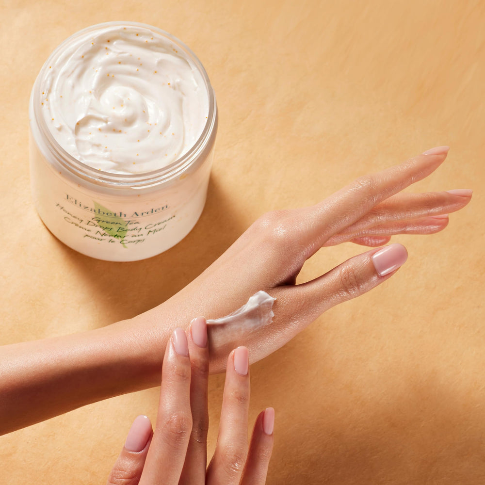 Elizabeth Arden Green Tea Honey Drops Body Cream swirl on skin delivers pampering application.
