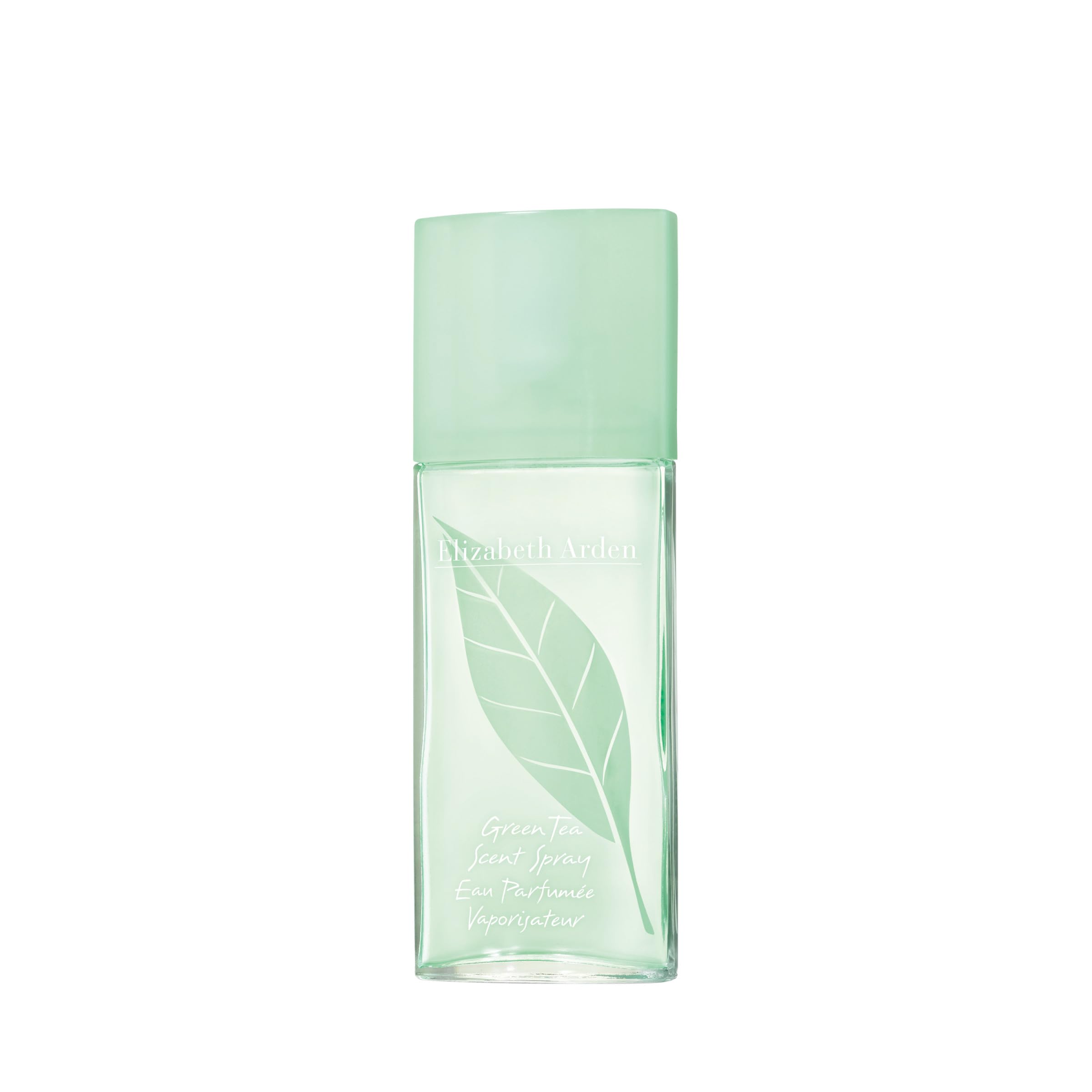Elizabeth Arden Green Tea bottle on wrist shows quick, refreshing application.