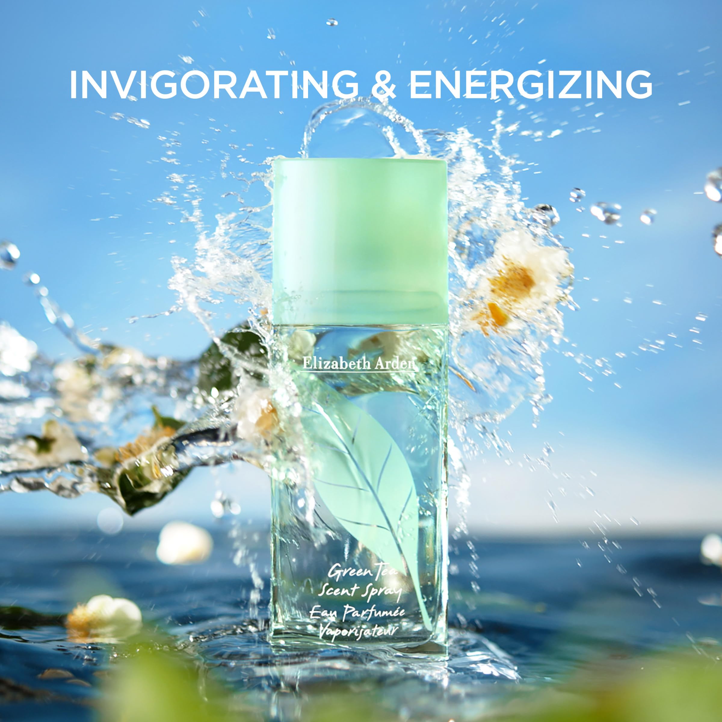 Elizabeth Arden Green Tea packaging box emphasizes vegan fragrance and refined presentation.