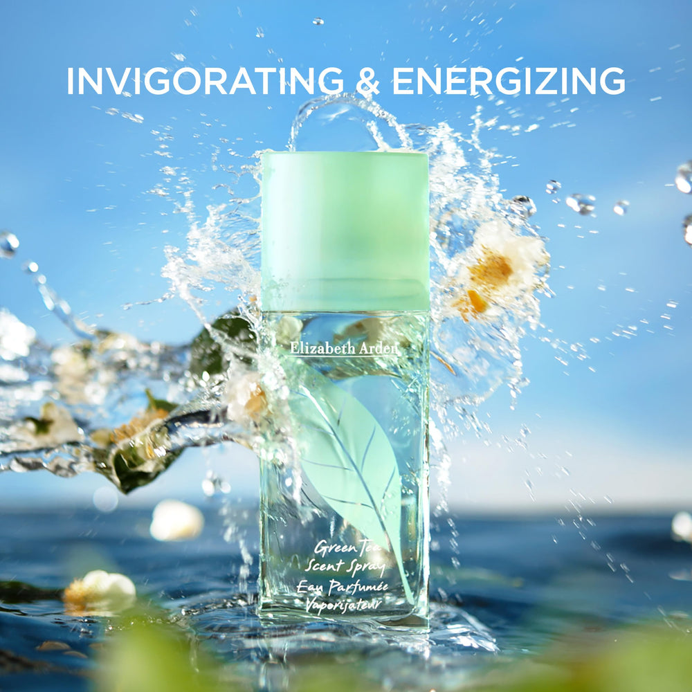 Elizabeth Arden Green Tea packaging box emphasizes vegan fragrance and refined presentation.