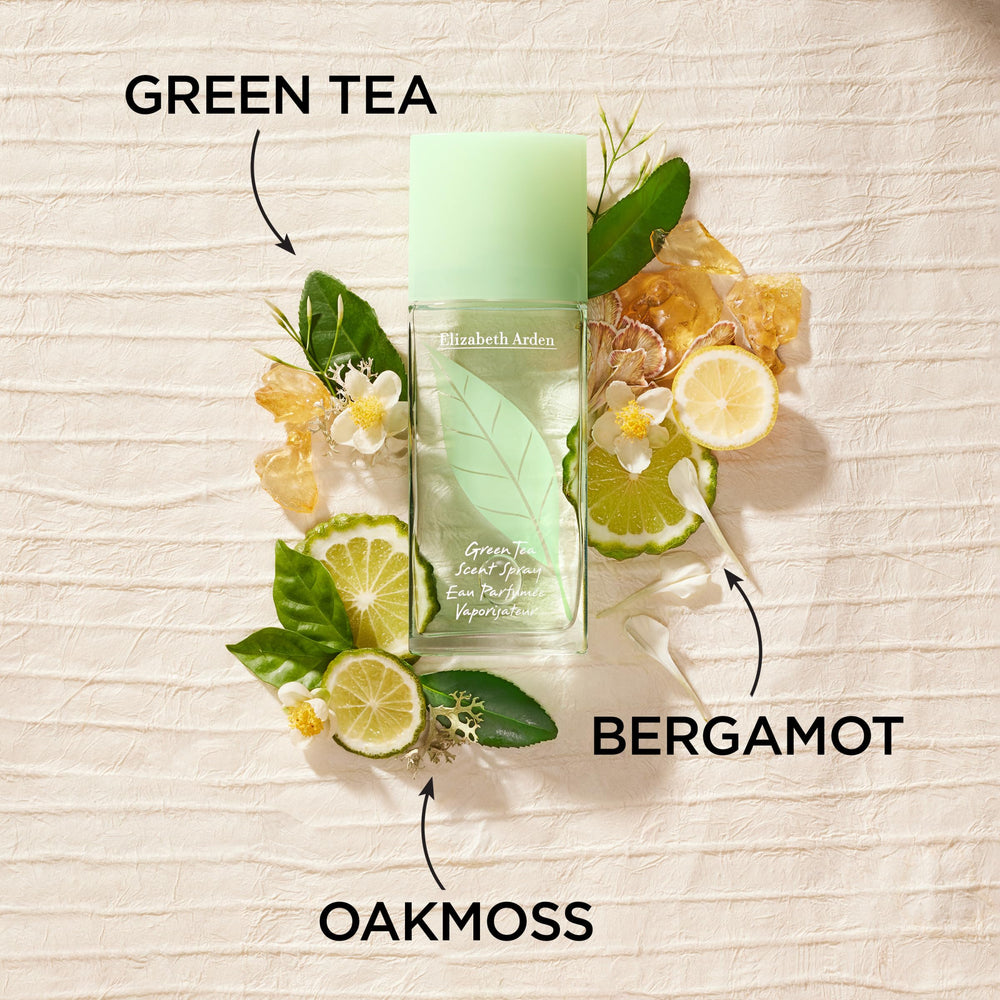 Elizabeth Arden Green Tea spritz mist captures a light, uplifting scent at the pulse points.
