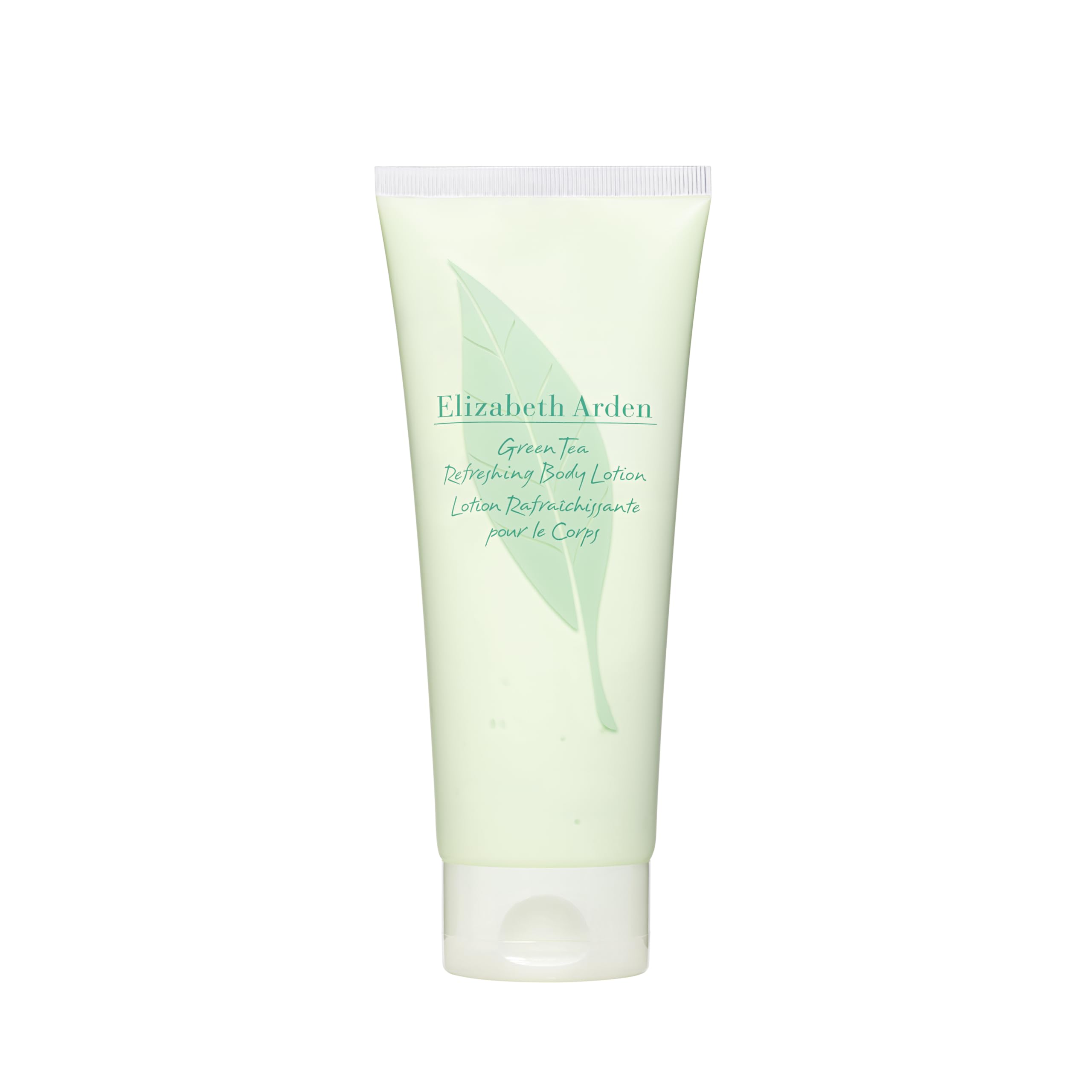 Loción corporal Elizabeth Arden con té verde para hidratación ligera y aroma vigorizante.