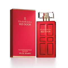 Elizabeth Arden Red Door bottle close-up highlighting a glamorous design for special occasions.