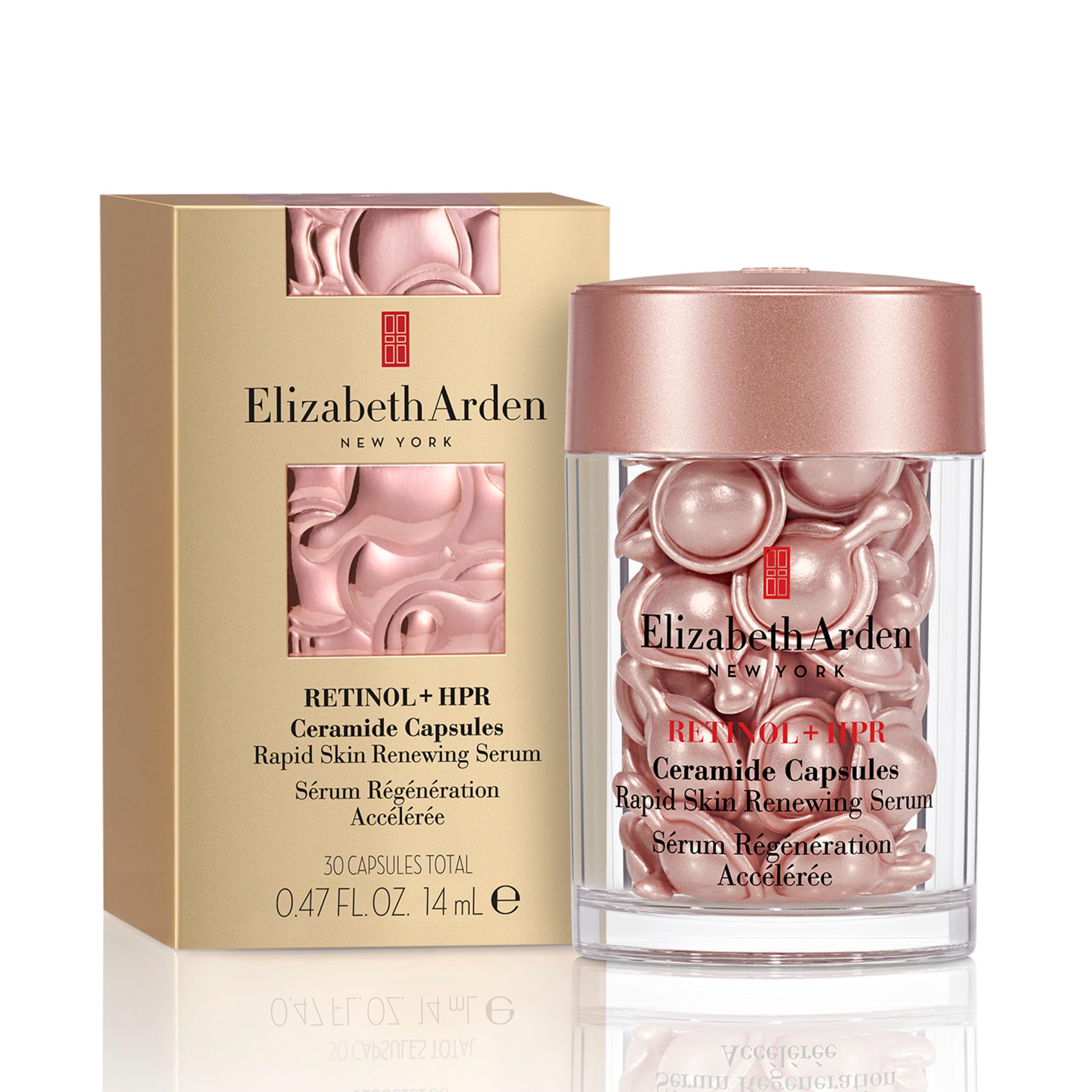Elizabeth Arden retinol HPR ceramide capsules bottle for precise daily dosing