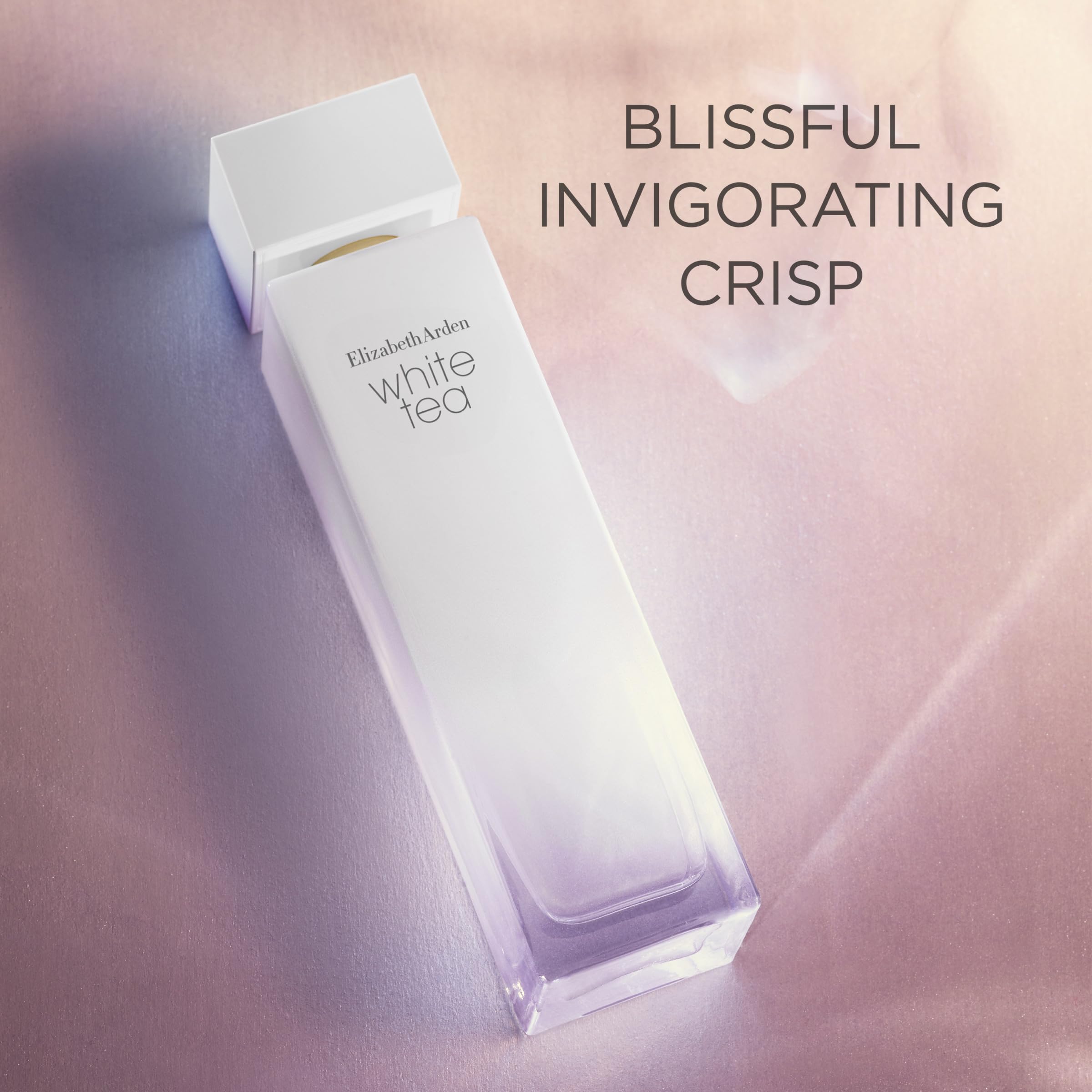 Elizabeth Arden White Tea close-up label highlighting premium branding and clean notes.