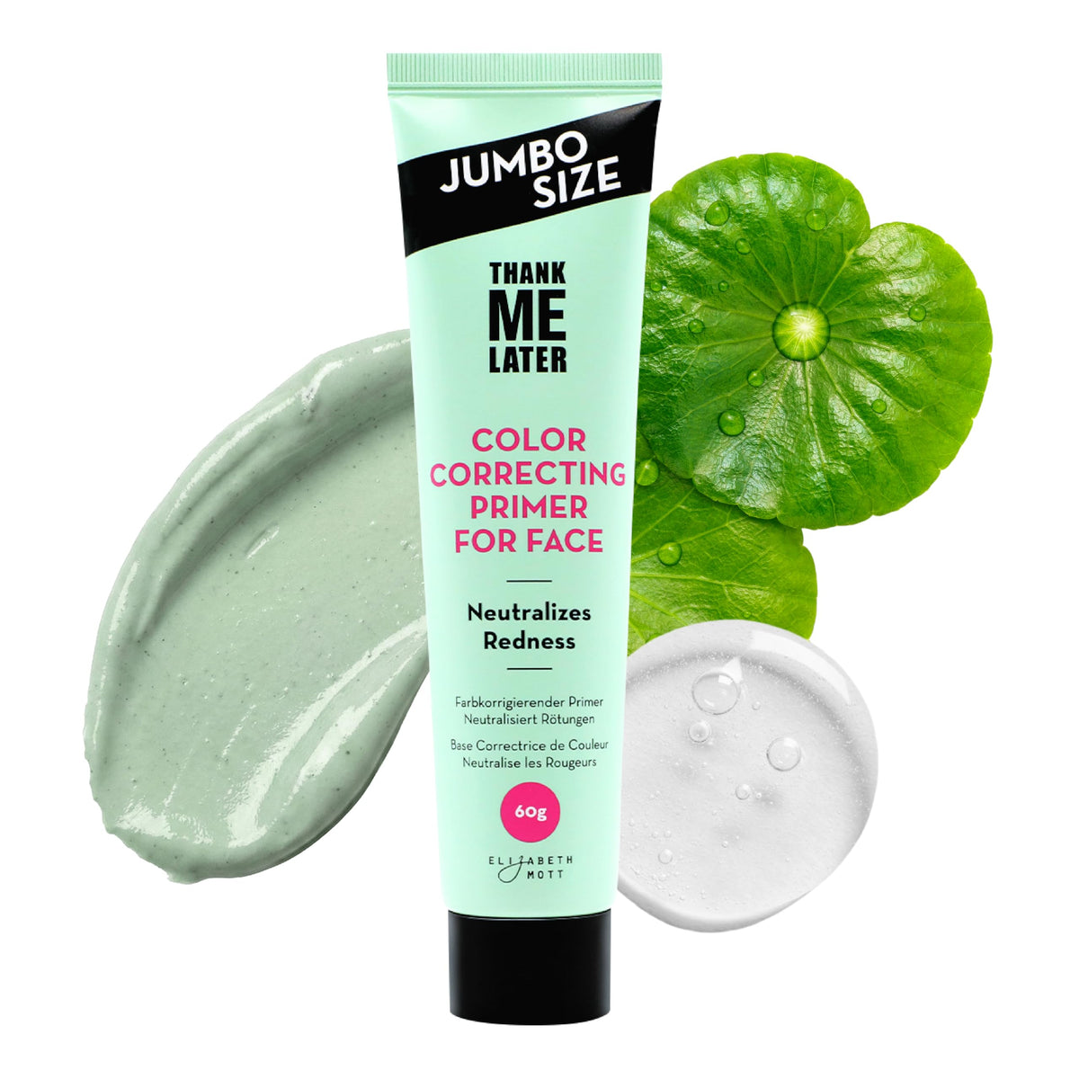 Elizabeth Mott Thank Me Later primer 60g packaging for extended value