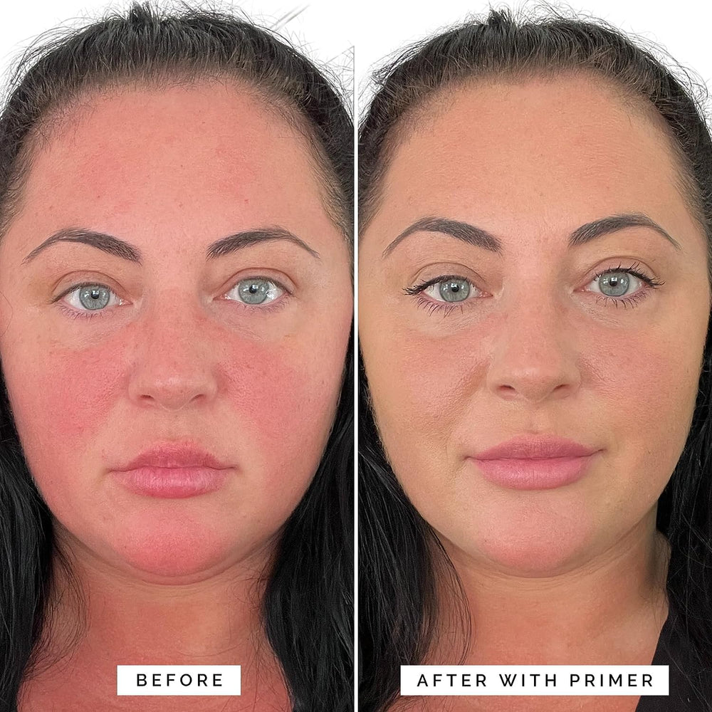 Elizabeth Mott Thank Me Later primer verde aplicado en piel para acabado suave