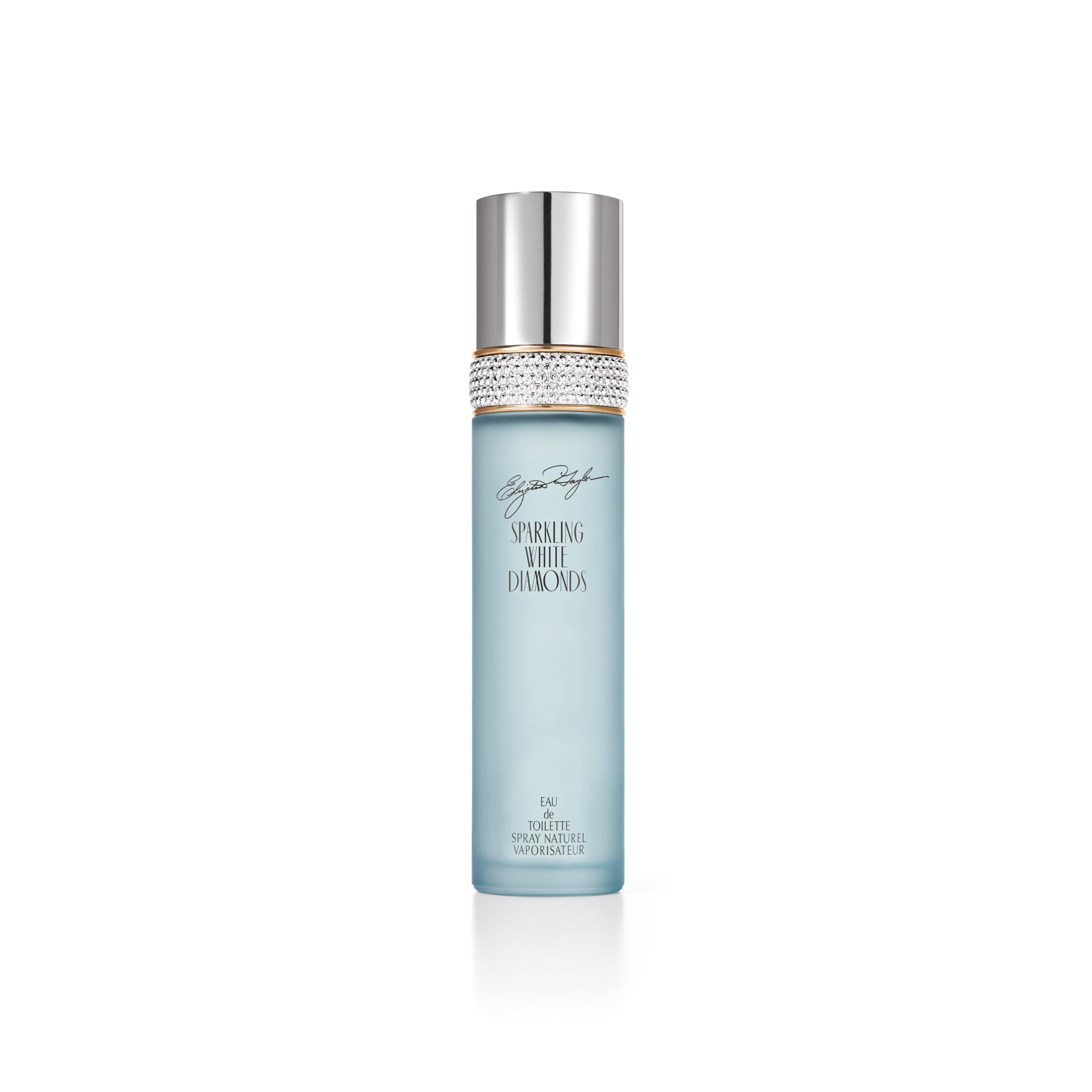 Elizabeth Taylor Sparkling White Diamonds bottle close-up, showcasing premium presentation for gifting or personal use