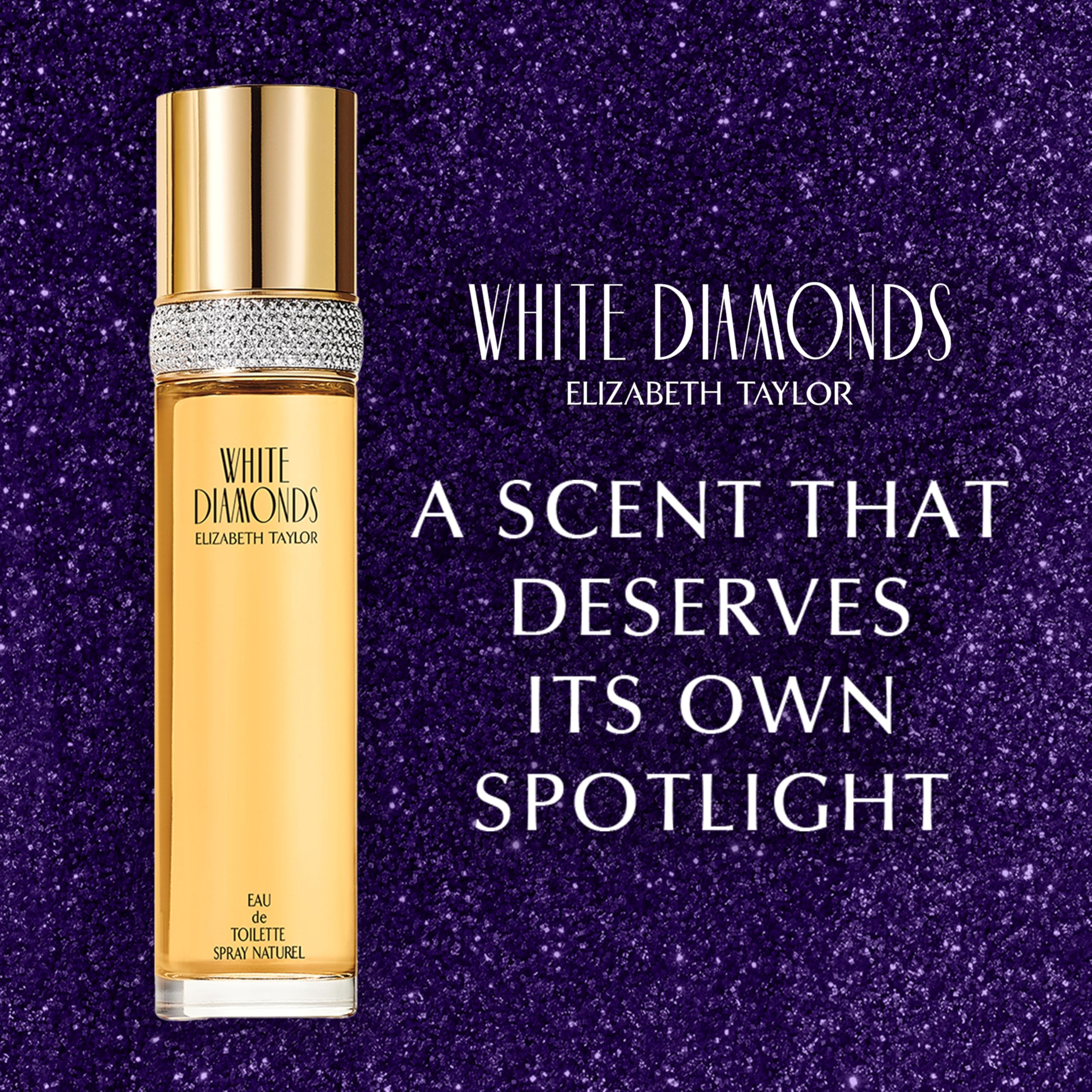 Elizabeth Taylor White Diamonds eau de parfum spray bottle ideal for a softer daytime accent.