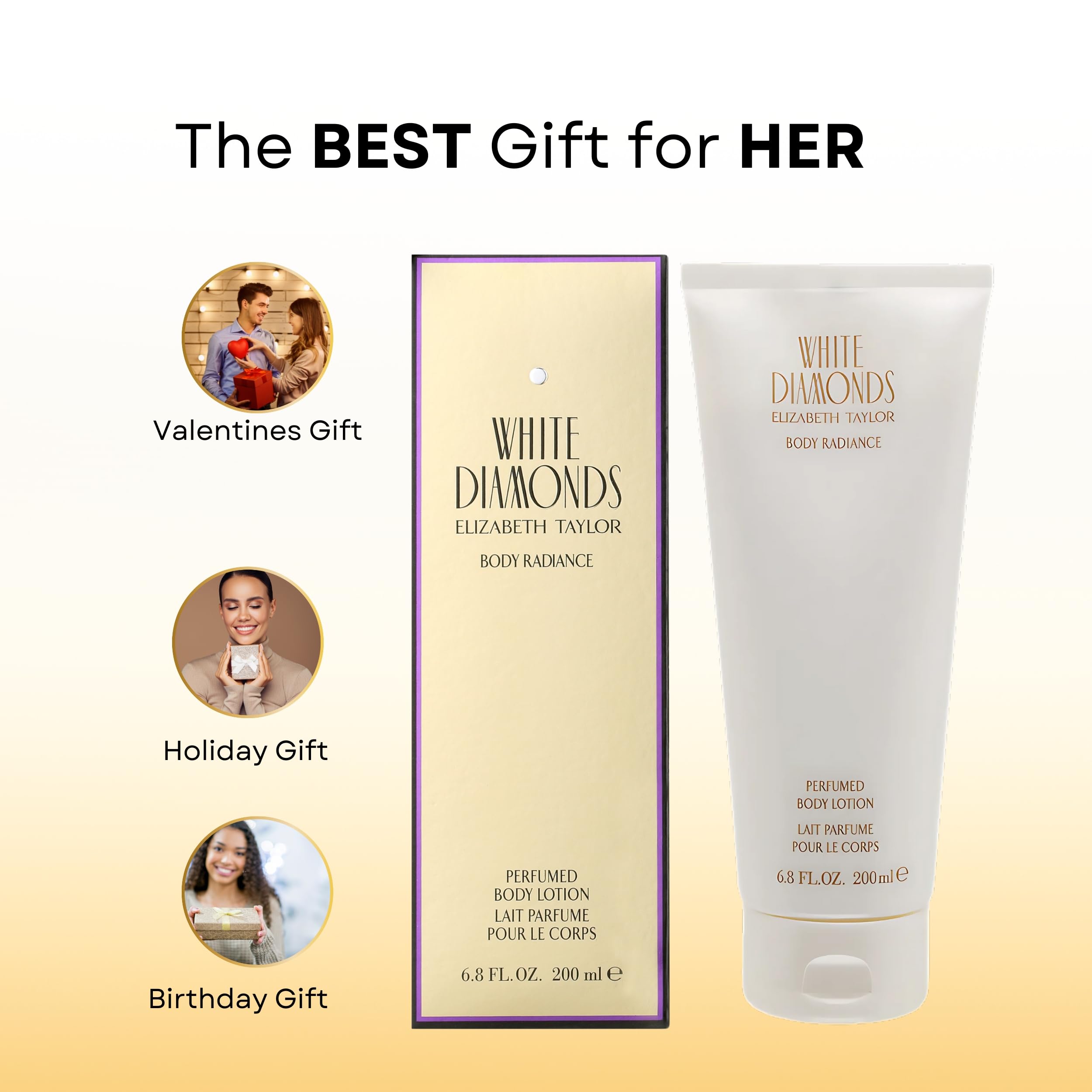 Loción White Diamonds lista para regalo con etiqueta atractiva
